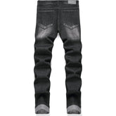 Men's Grey Slimming Ripped Fit Jeans